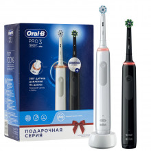 Электрическая зубная щетка Braun Oral-B PRO 3 3900 Duo, набор: белая и черная в Екатеринбурге