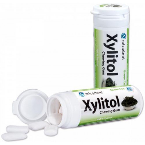 Жевательная резинка  Miradent Xylitol, 30 шт  со вкусом зеленого чая