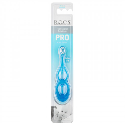 Зубная щетка R.O.C.S. PRO baby синяя, 0-3 года