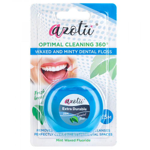 Зубная нить Azotii Extra Durable, вощеная, 25 м