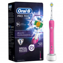 Электрическая зубная щетка Oral-B PRO-700 3D White Special Edition, Pink