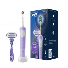 Набор Электрическая зубная щетка Braun Oral-B Vitality Pro Protect X Clean Cross Action, Lilac Mist + Бритва Gillette Venus Deluxe Smooth Swirl в Екатеринбурге