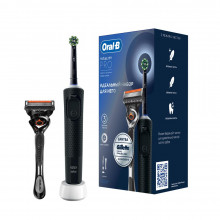 Набор Электрическая зубная щетка Braun Oral-B Vitality Pro Protect X Clean Cross Action, Black + Бритва Gillette Fusion 5 Proglide в Екатеринбурге