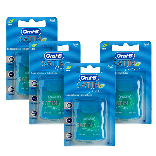 Набор из 4 штук Oral-B Satin floss нить, 25 м