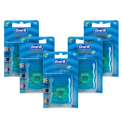 Набор из 5 штук Oral-B Satin floss нить, 25 м