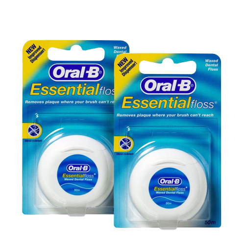 Набор из 2х зубных нитей Oral-B Essental floss waxed 50 м