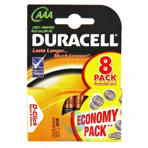 Батарейки Duracell Basic AAA алкалиновые LR03 8шт