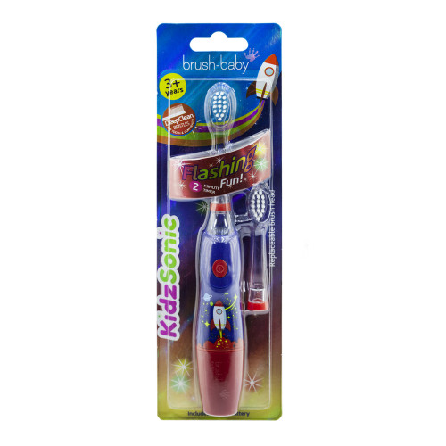 Детская электрическая звуковая зубная щетка Brush Baby KidzSonic Rocket BRB189 (3-6 лет)