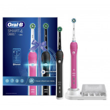 Электрическа зубная щетка Braun Oral-B Smart 4 4900, набор: розовая и черная