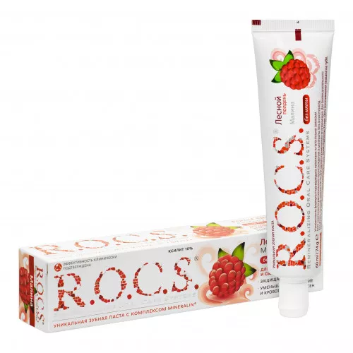 Зубная паста R.O.C.S. Малина без мяты, 60 мл Зубная паста R.O.C.S. Малина без мяты, 60 мл