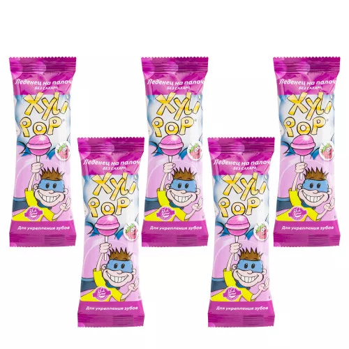 Леденцы на палочке Miradent XyliPOP с ксилитом, вкус клубники, 5 шт. Леденцы на палочке Miradent XyliPOP с ксилитом, вкус клубники, 5 шт.
