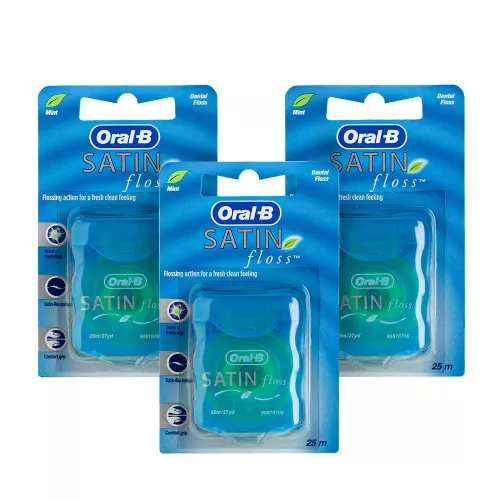 Набор из 3 штук Oral-B Satin floss нить, 25 м Набор из 3 штук Oral-B Satin floss нить, 25 м